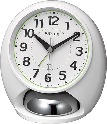RHYTHM Alarm Clock, Loud Analog, Tough Butler, Bell, White, RHYTHM 4RA480SR03 - Image 1 of 4