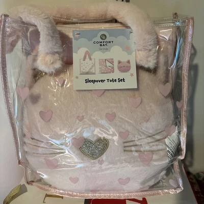Comfort Bay Sleepover Tote Set Kitty Cat Pink Color for kids - Image 1 of 2