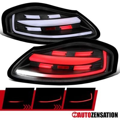 Black Fit 1997-2004 Porsche Boxster 986 Full LED Tail Lights Sequential Signal - Image 1 of 4
