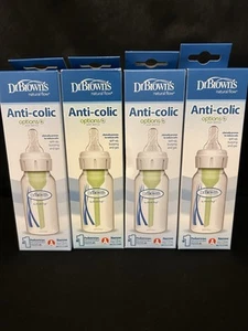 Dr. Brown's Natural Flow 4 oz. Baby Bottle Option + With Level 1 Nipple Set Of 4 - Picture 1 of 7