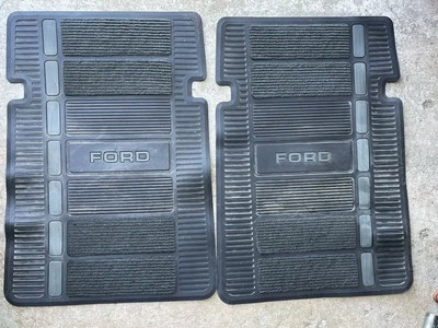 Vintage Plasticolor Ford Floor Mats Gray And black Set Of Two Fseries BRONCO - Image 1 of 4