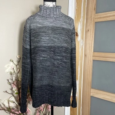 Suéter tallado con volantes para mujer XL gris mezcla de lana cómodo cuello alto acogedor preppy Foto 1 de 4