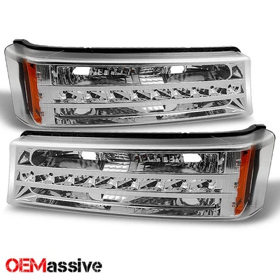 Fit 03-06 Chevy Silverado 1500 2500 3500 Avalanche LED Bumper Lights Signal Lamp - Image 1 of 4