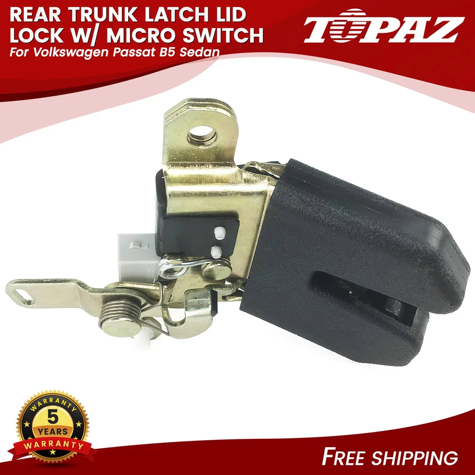 Cerradura de tapa de pestillo de maletero trasero GENUINO con microinterruptor para VW 98-05 Passat B5 sedán Foto 1 de 4