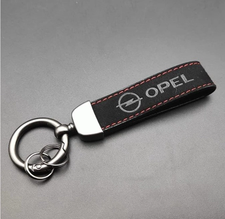 Für Opel Schlüsselanhänger Schlüssel Alcantara Schwarz Rot NEU - Bild 1 von 1
