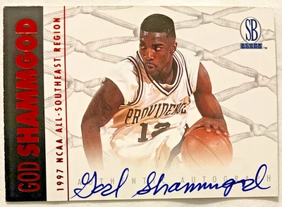 1997 NBA Score Board God Shammgod Red Foil Autographed - Image 1 of 2