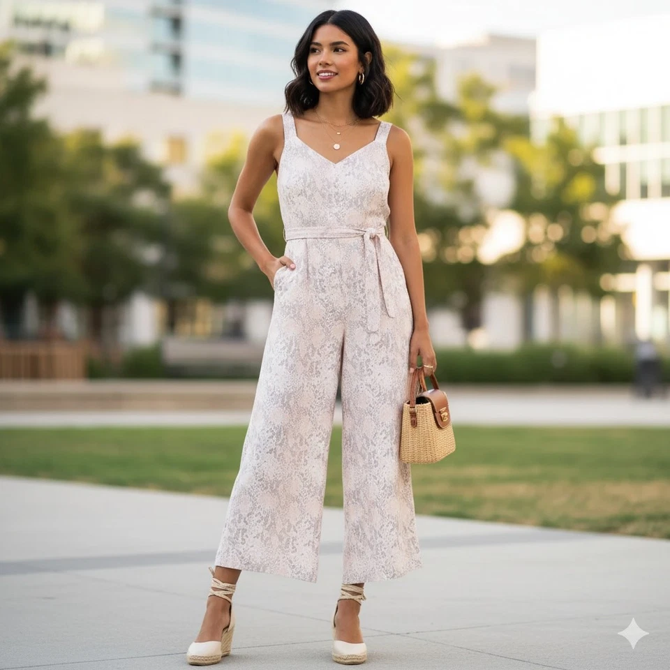 Mono Loft Estampado Serpiente Recortado Pierna Ancha Talla 12 Foto 1 de 4