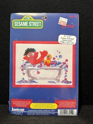 Vintage Sesame Street Ernie & Bathtub Counted Cross Stitch Kit Janlynn #68-12 - Image 1 of 4