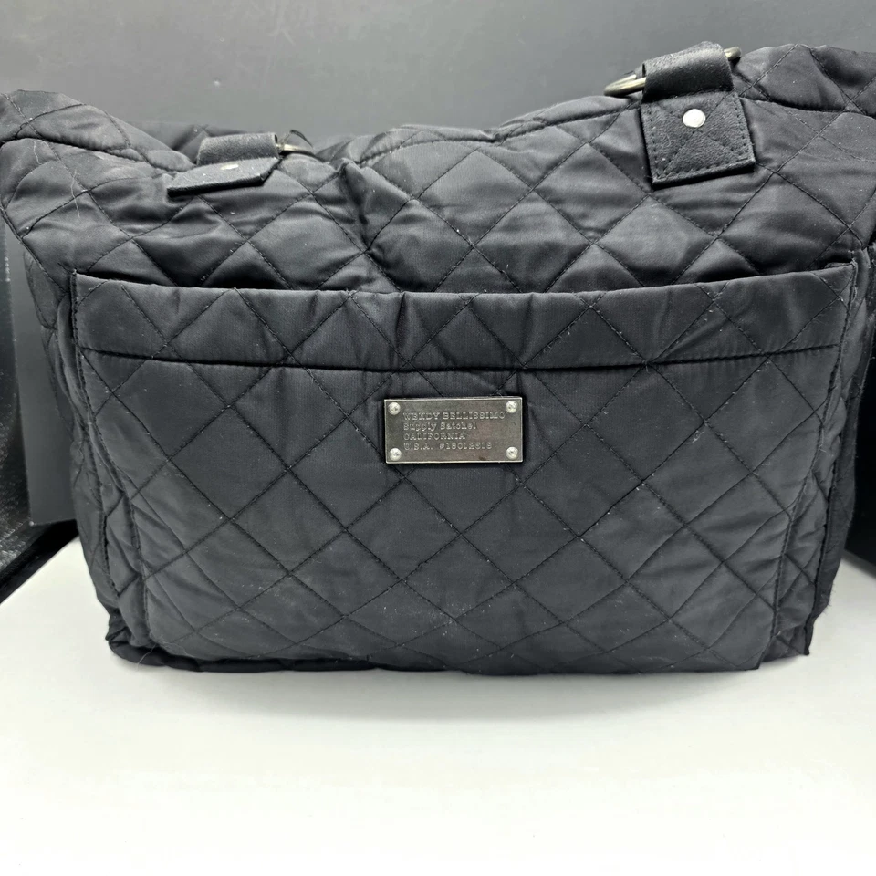 Bolso de pañales Wendy Bellissimo Supply negro extra grande acolchado de colección usado Foto 1 de 4