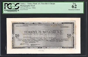 Turkey - Turkey Bank A.S Traveller's Cheque 50 Lira 15-3-1966 Photographic Proof - Picture 1 of 2