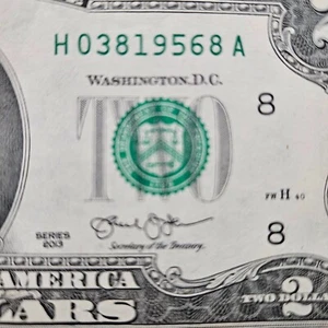 $2 Birthday Note Two Dollar Bill 03819568 Circulated March 8 1956 - Picture 1 of 2