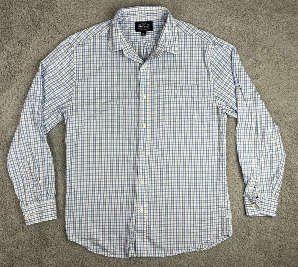 Camisa Nat Nast Para Hombres Grande A Cuadros Abotonada Lujo Originales Oficina Corpcore Foto 1 de 4