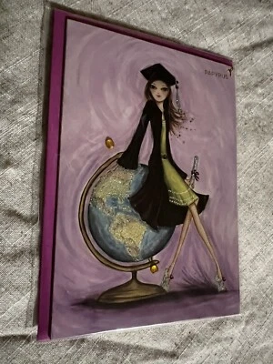 NEW Papyrus Bella Pilar Happy Graduation Day   Pretty Gems Globe Greeting Card - Image 1 of 4