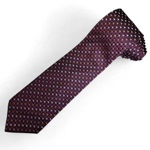 Vitaliano Pancaldi Vintage Men's Purple Geometric Silk Tie 59.5" x 3.75" - Picture 1 of 9