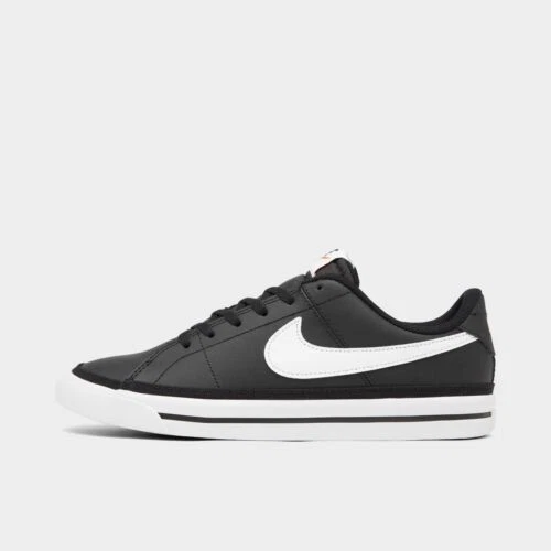 Size 4 (GS) - Nike Court Legacy Low Black White