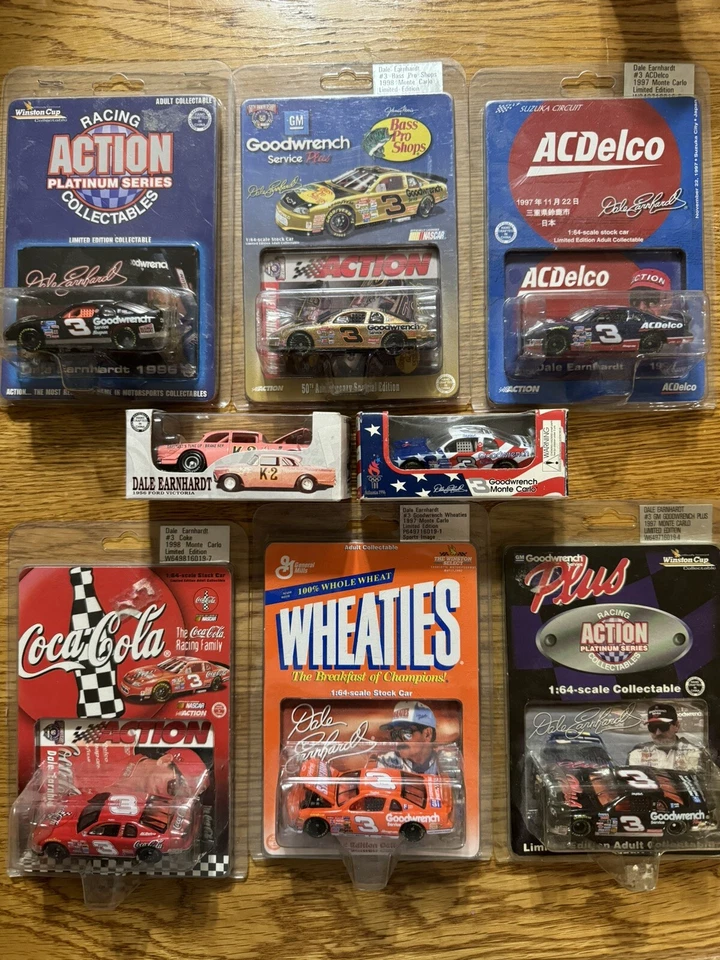 Dale Earnhardt Action 1/64 Car Set Bass Pro Wheaties Coke Pink K2 Acdelco — 第 1/1 张图片