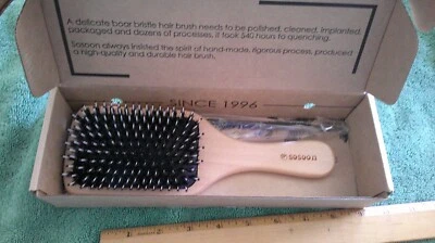 Boar Bristle Hair Brush, 100% Pure Boar Bristle Paddle Brush for Women Men Kids - Image 1 of 4