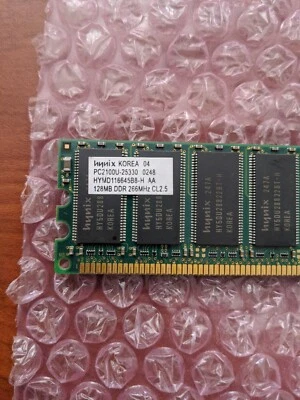 Hynix 128MB DDR- 266 MHz PC-2100 CL2.5 Desktop Memory ( HYMD116645B8-H  AA) - Image 1 of 3