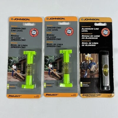 全新 批量 3 个 Johnson Line Levels,3 英寸 结构铸造项目 / 铝承包商 — 第 1/4 张图片