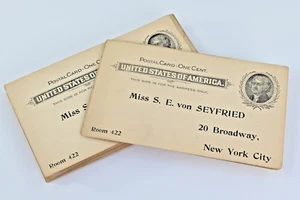 30 -One Cent  Antique Calling Cards 20 Broadway NYC Miss E Von Seyfried - Picture 1 of 4