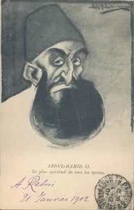 TÜRKEI Abdul Hamid II Portrait selten satirisch PC 1902 - Bild 1 von 2