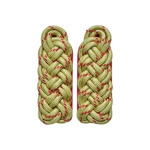 Schultergeflechte gold mit rot National Majorsgeflechte auf rotem Filz - Picture 1 of 2