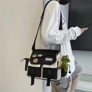 Large Capacity Nylon Postman Bag Square Casual Messenger Bag Unisex - Picture 1 of 20