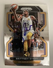 Brittney Sykes AUTOGRAPH SIGNED 2022 PANINI PRIZM CARD #151 Los Angles Sparks