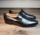 Bally Switzerland Shoes Mens 10 E Loafers Black Leather Formal Dress Slip On