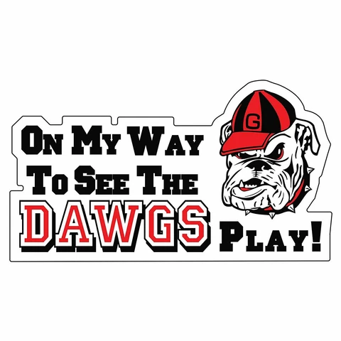 UGA 15" Georgia Bulldogs Magnet - On My Way to See the Dawgs Play! Cover