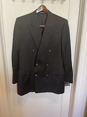 Blazer Christian Dior Vintage Doble Pecho Negro Botón Dorado Grande |  Foto 1 de 4