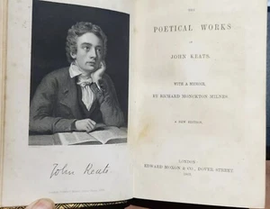 Poetical works John Keats Memoir Lord Houghton New Ed Moxon 1863 Fine Binding - Picture 1 of 14