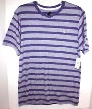 Boy's Big Youth V-Neck Grey & White Stripe Short Sleeve Shirt Size XL NWT 