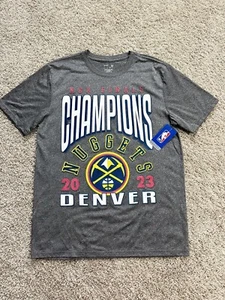 #2523 *New* Denver Nuggets NBA Finals Champions T-Shirt - Grey size M - Picture 1 of 6