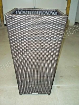 Frontgate Brantley allweather Wicker Planter Basket flower pot URN Self Watering - Image 1 of 4