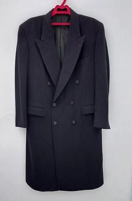Abrigo Vintage Hombre CHRISTIAN DIOR MONSIEUR Negro Gris 100% Lana Talla 56 IT Foto 1 de 4