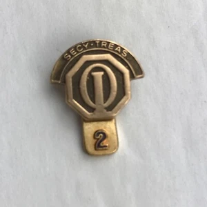 Prendedor de solapa vintage Optimist International Secretario del Tesoro tono oro 10K - Imagen 1 de 4