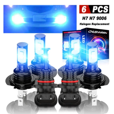 For Jaguar Vanden Plas 1998-2006 6x LED Headlight High/Low Beam +Fog Light Bulbs - Image 1 of 4