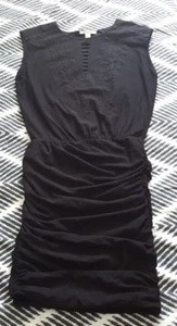 COUNTRY ROAD Black Gathered Cotton Maxi Dress Size XS B28 - Picture 1 of 2
