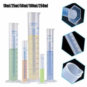 Cylindre de mesure en plastique en cylindre de mesure 10/25/50/100/250ML - Photo 1/16