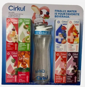 Cirkul 22 oz Plastic Water Bottle + 8 Flavors Cartridges Brand New Gift - Picture 1 of 2