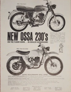 1966 Ossa 230 Sport 230 Scrambler Motorcycle Print Ad - Picture 1 of 1