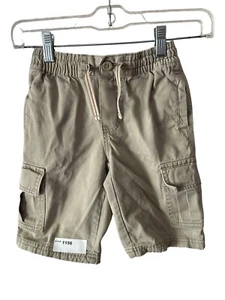 Tommy Hilfiger Boys Shorts Khaki Cargo Button & Tie at Waist Beige Shorts Sz 5 - Picture 1 of 10