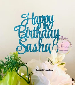 Personalised Birthday Cake Topper Add Any Name  - Picture 1 of 3