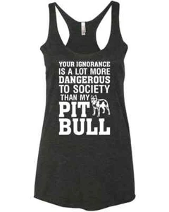 Funny Pitbull Gifts For Mom Dad Dog Lover Owner Cute Gift 4 Racer Tank Top - Picture 1 of 5