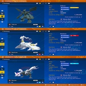 x3 ZEKROM + RESHIRAM + KYUREM 6IV ✨SHINY✨ BATTLE-READY POKEMON SCARLET VIOLET - Picture 1 of 4