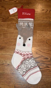 Pottery Barn Kids Classic Natural Fair Isle Christmas Stocking Eliza Monogram - Picture 1 of 3