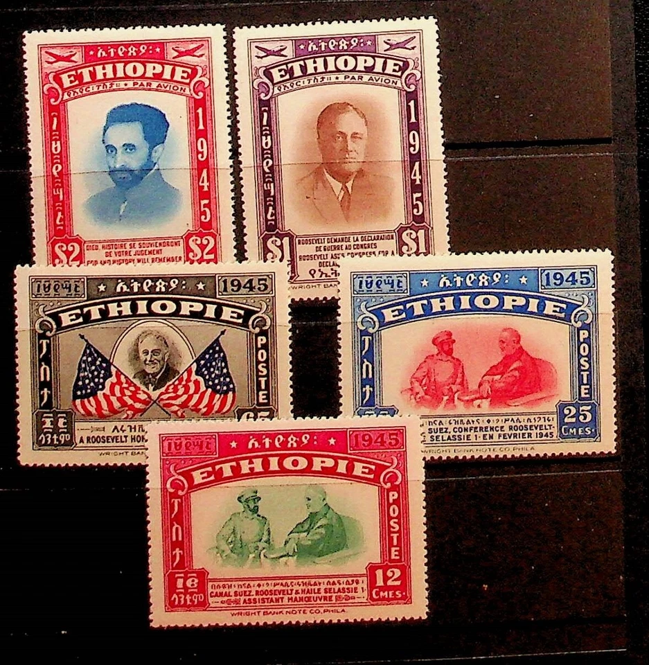 ETHIOPIA Sc 278-80,C21-2 NH ISSUE OF 1947 - ROOSEVELT - Image 1 of 1