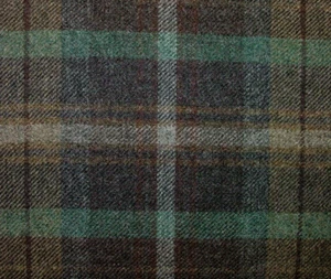 100%Shetland Wolle Brown Blaugrün Tartan Polster Vorhang Kissen Stoff - Bild 1 von 19