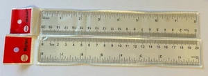 8 inch 20cm clear small transparent plastic measuring ruler home office school - Picture 1 of 1